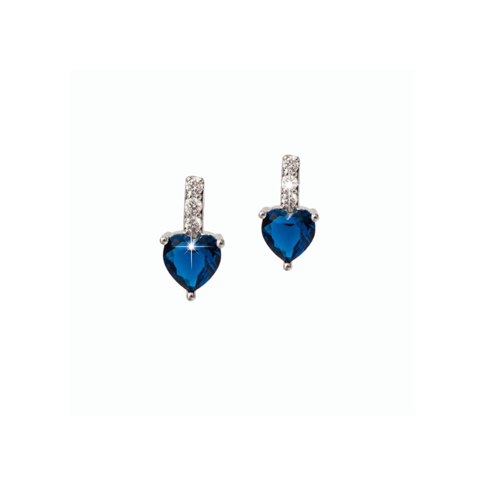 Medical Jewels Orecchini Orecchino Anallergici 382 Pendente Cuore Blu
