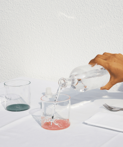 Wd Set 6 Bicchieri Colorati In Vetro Borosilicato Con Scritta Decorativa E Fondo Colorato